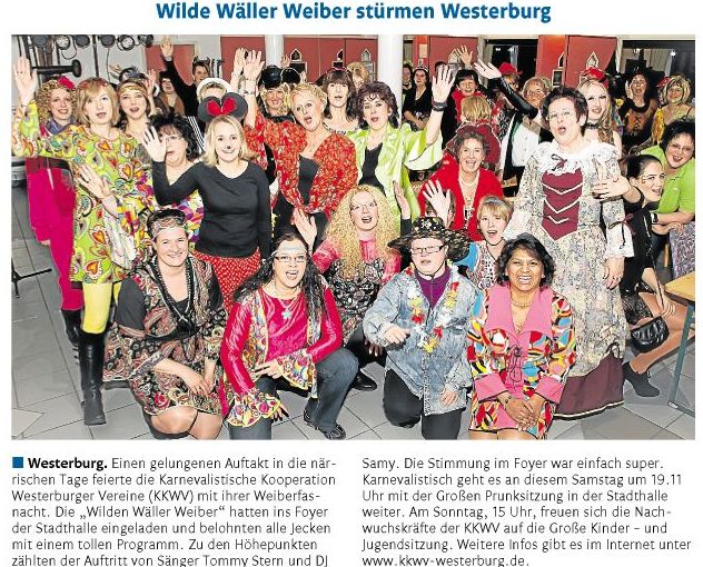 Wilde Wäller Weiber stürmen Westerburg
