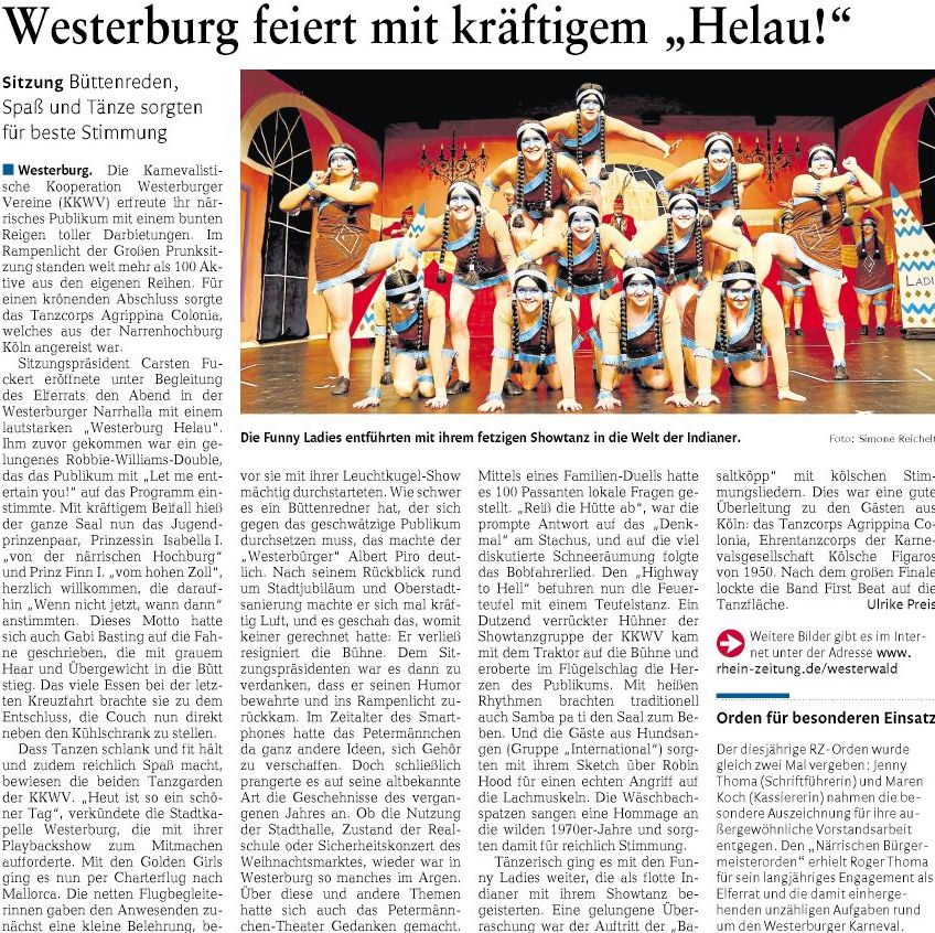 Westerburg feiert mit kräftigem 'Helau'